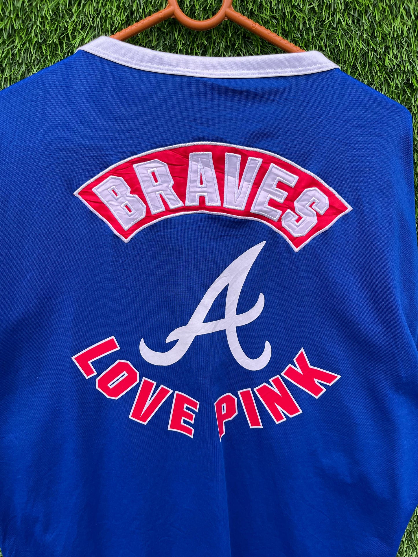 BRAVES LOVE PINK Deep neck cut T shirt (Oversized Half Sleeve T shirt or Jersey Unisex)