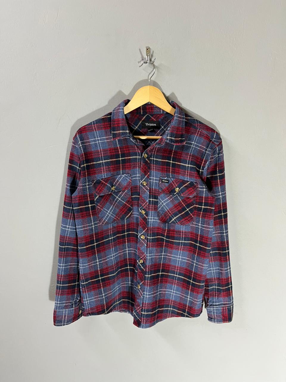 Brixton Vintage Heavy Flannel Shirt for Men Women Oversized