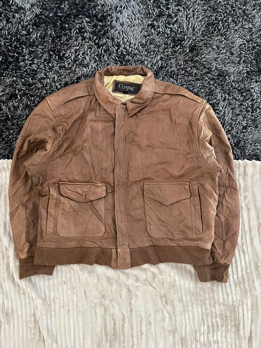 COGNAC |Leather jacket | Winterwear|Streetwear