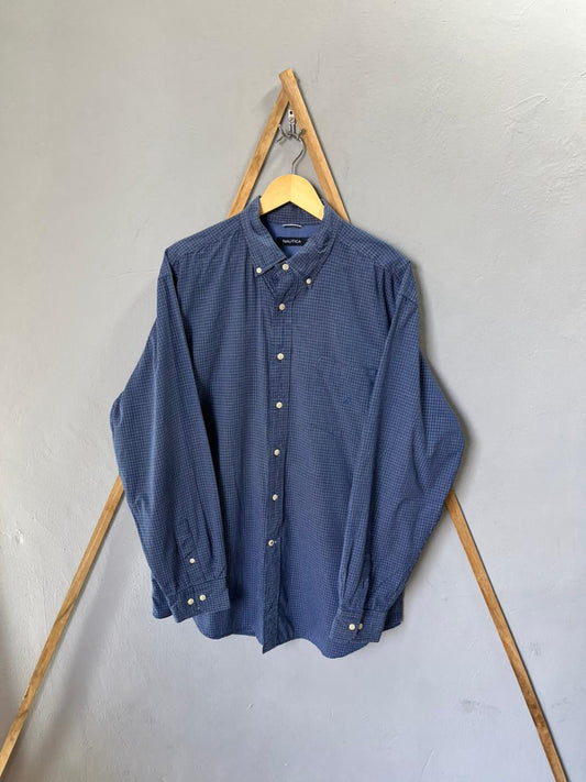 Nautica Checkered Shirt | Full Sleeves |Korean-Inspired Oversized Fit | Lightweight Summer Wear | Full Sleeve | Men Women | Online Shopping