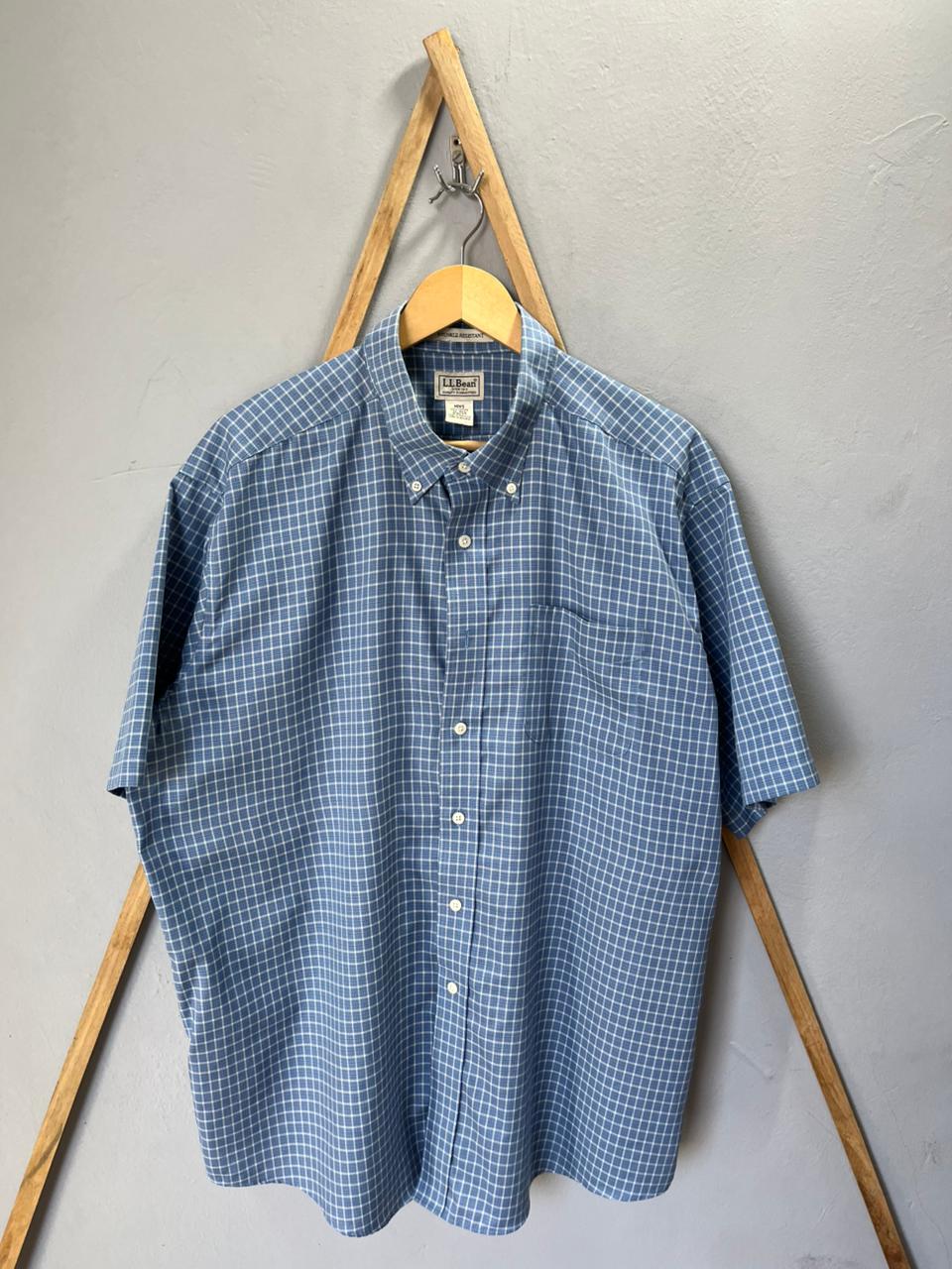 L.L. BEAN Checkered Shirt | Short Sleeves |Korean-Inspired Oversized Fit | Lightweight Summer Wear | Men Women | Online Shopping