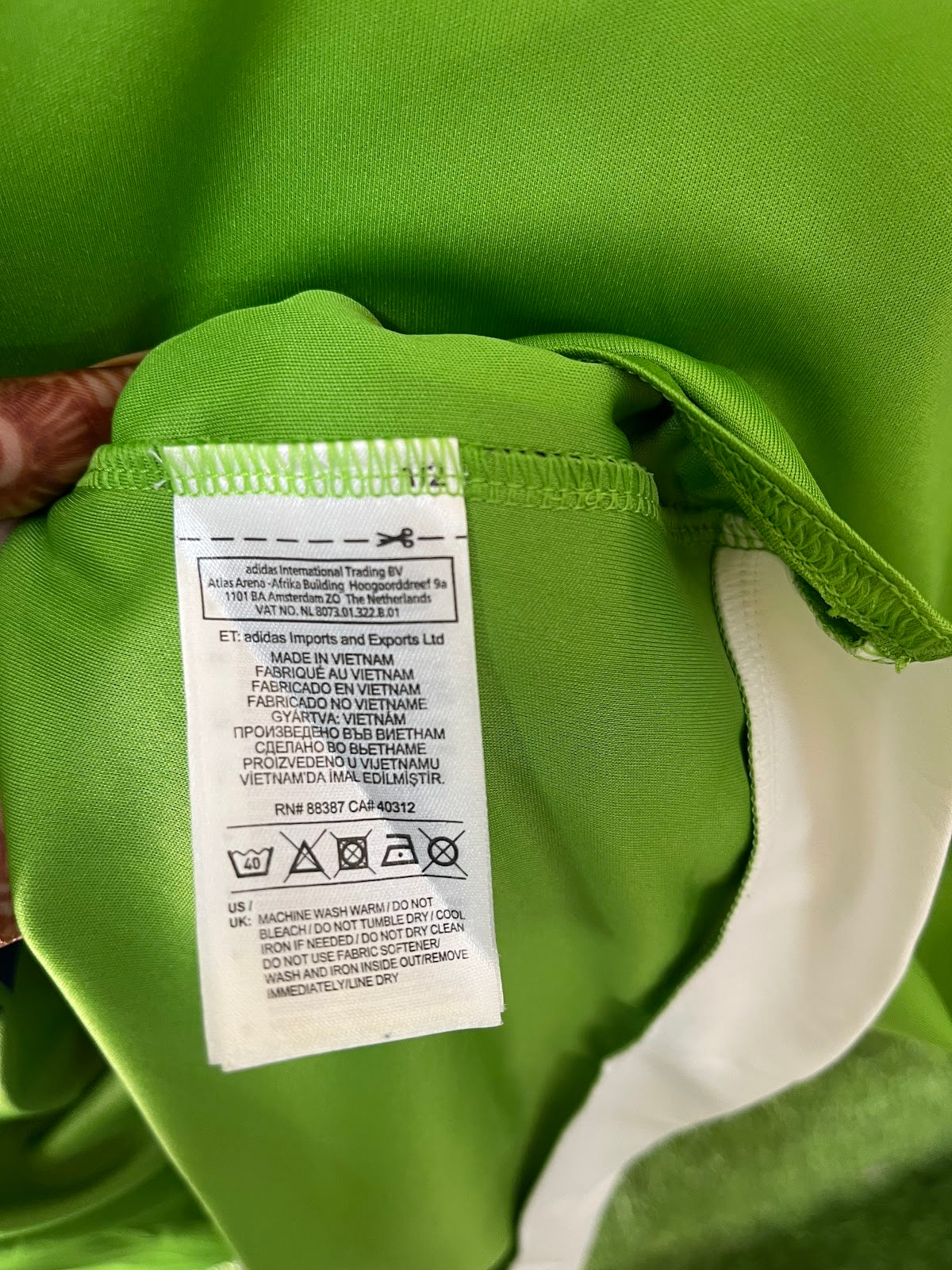 Adidas Parkland NFL jersey detail