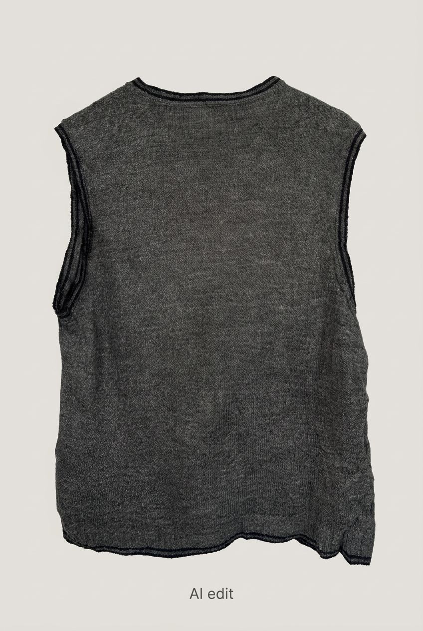 33 Degrees charcoal sweater vest back preview
