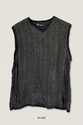 33 Degrees charcoal sweater vest front preview