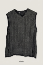 33 Degrees charcoal sweater vest front preview