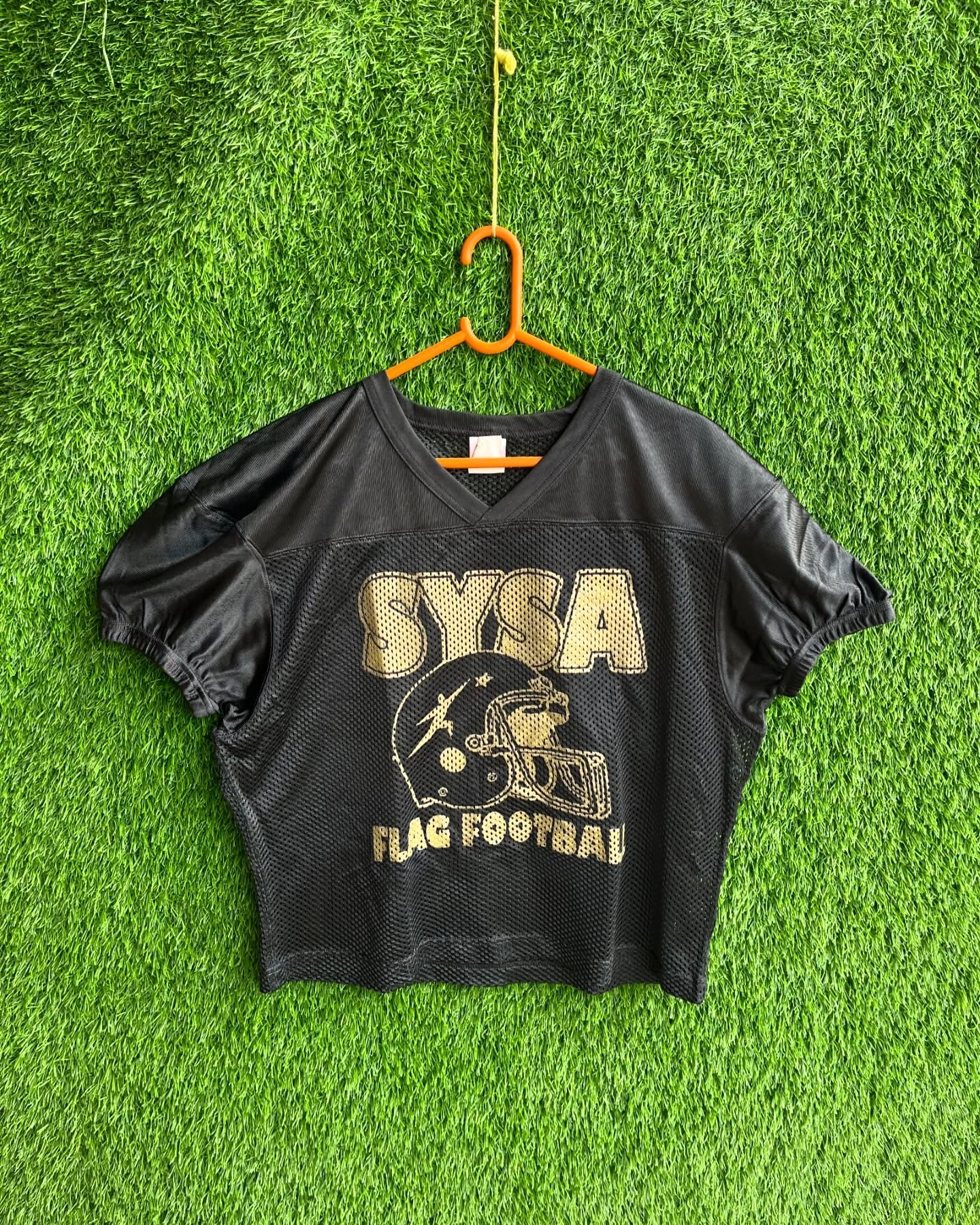 Cropped Mesh jersey SYSA FLAG (Oversized Half sleeve T Shirt or jersey unisex) - Thrift Wallet