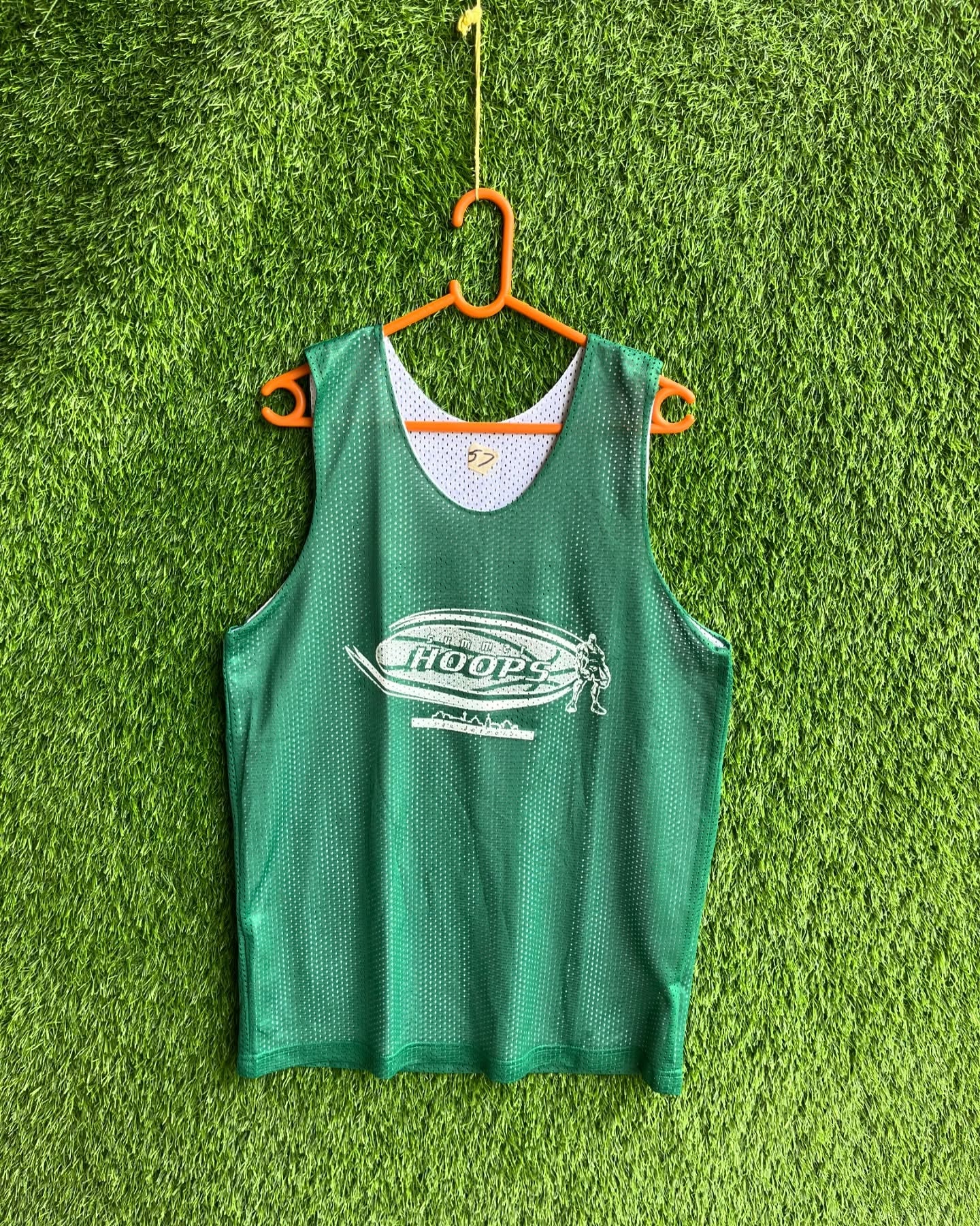 Reversible Sleeveless Jersey summer hoops 57 (Oversized sleeveless T Shirt or jersey unisex) - Thrift Wallet