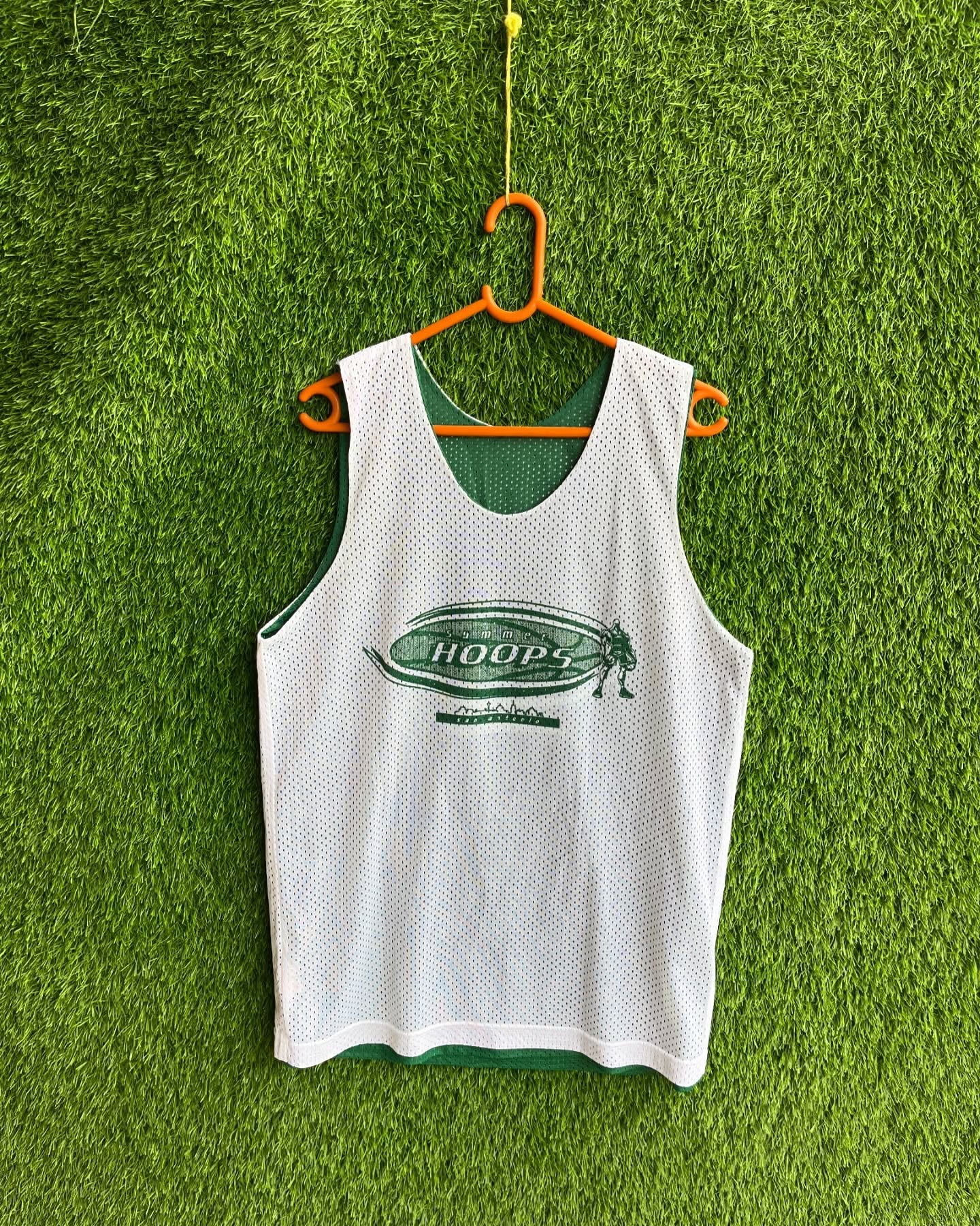 Reversible Sleeveless Jersey summer hoops 57 (Oversized sleeveless T Shirt or jersey unisex) - Thrift Wallet