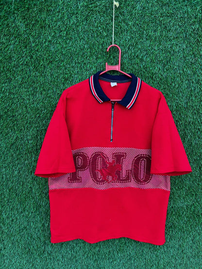 Polo 1/4th Zip Oversized T shirt (Oversized Half Sleeve T shirt or Jersey Unisex)