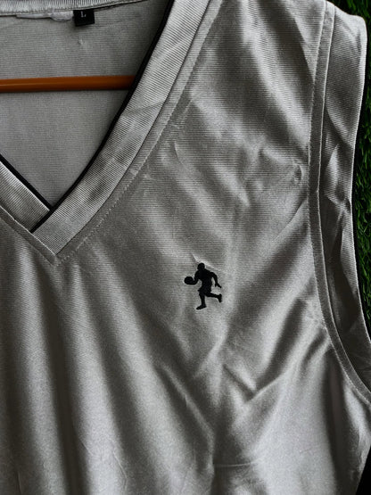 Basketball metallic grey (Oversized Sleeveless T shirt or Jersey Unisex)