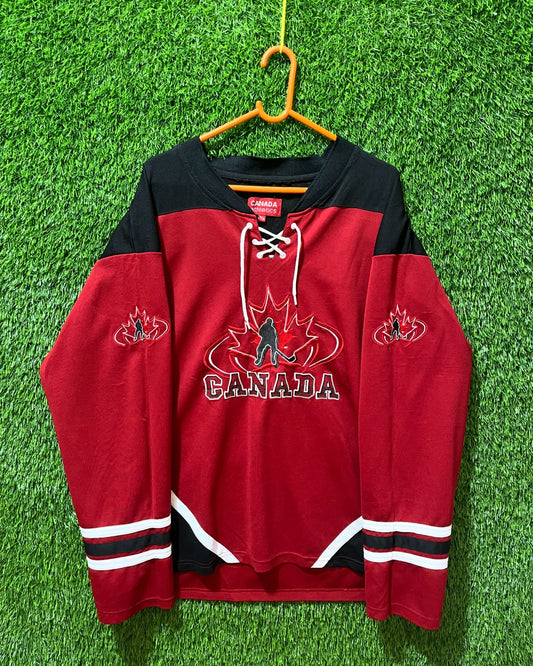 NHL Canada Patchworked (Oversized Ice Hockey Full Sleeve T Shirt or jersey unisex)