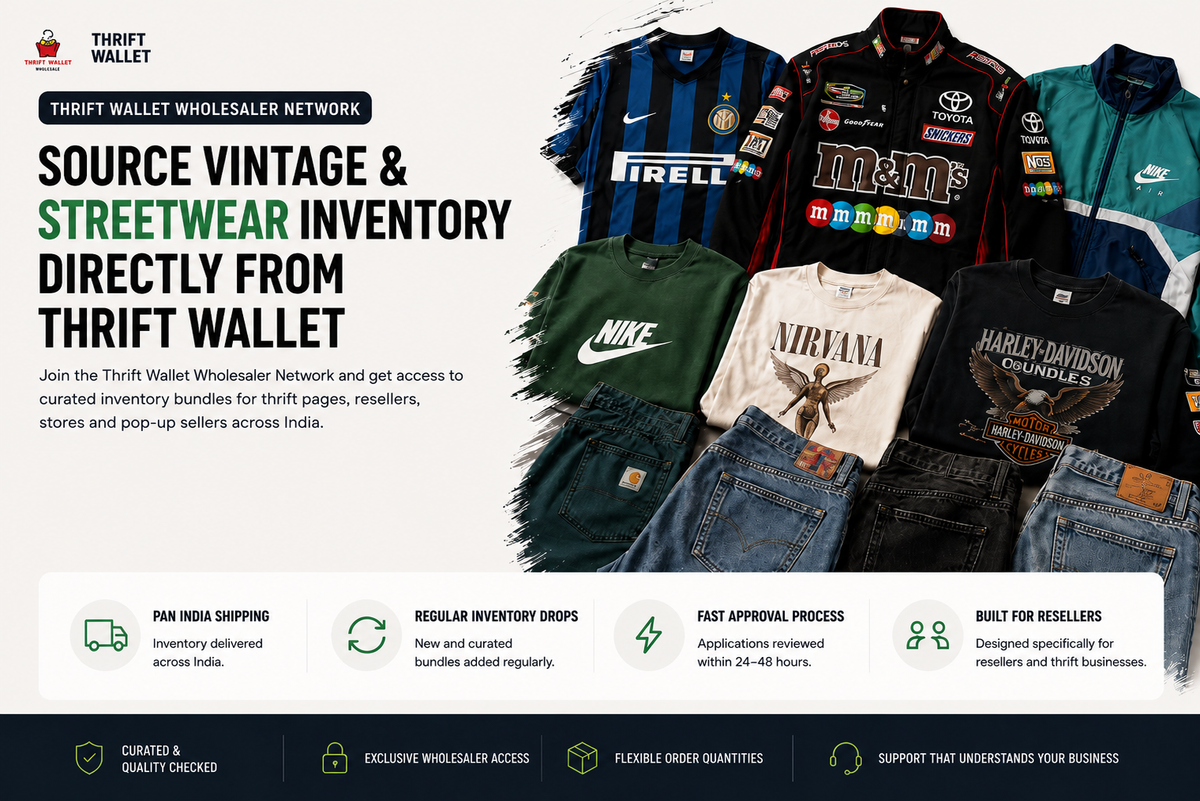 Source vintage & streetwear inventory directly from Thrift Wallet