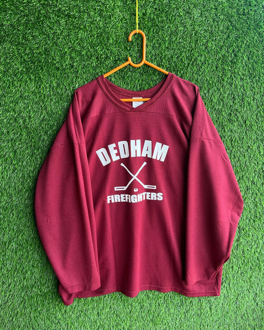 Ice Hockey Jersey Dedham Firefighters (Oversized Full  Sleeve Ice hockey T Shirt or jersey unisex)