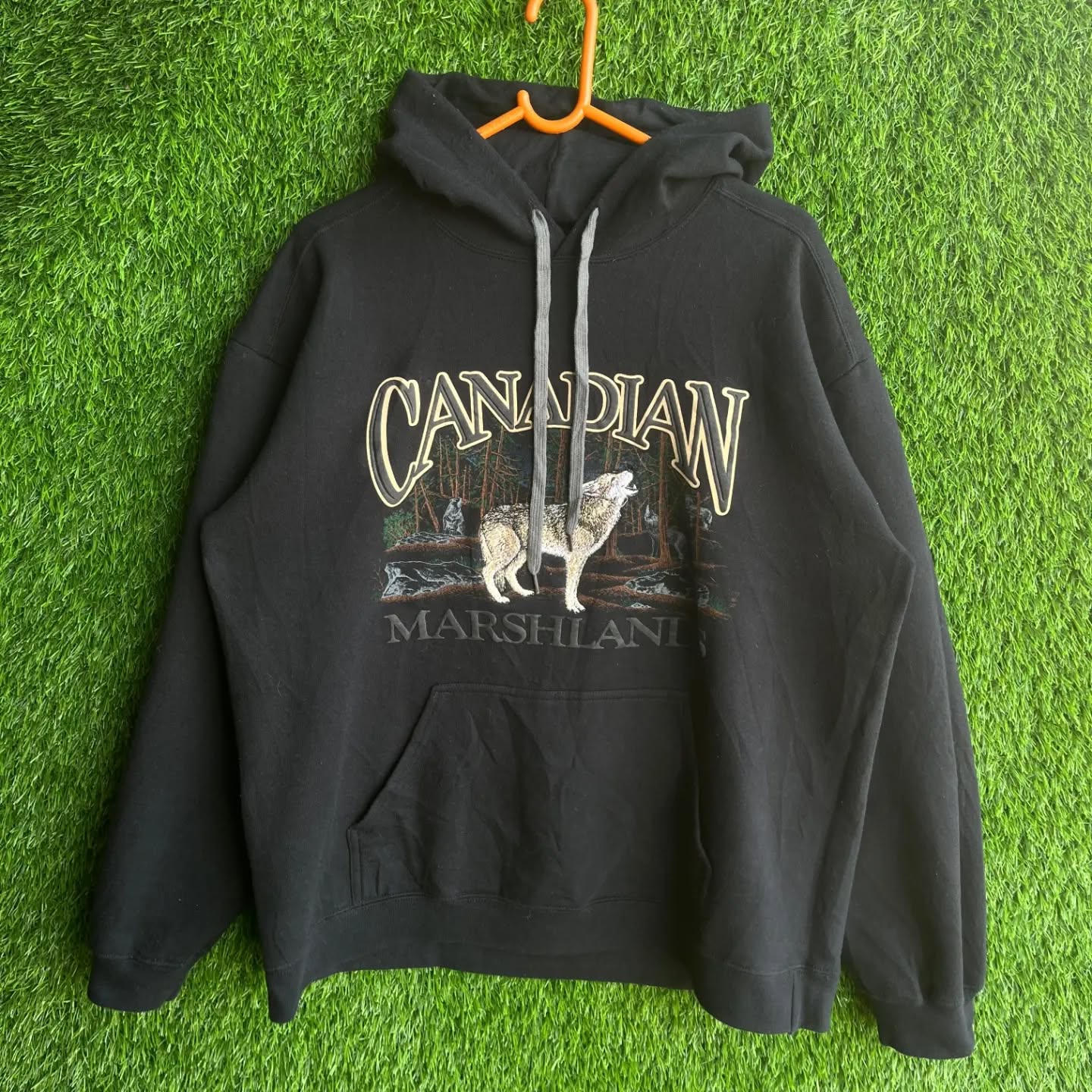 Premium Vintage Complete Embroidery Hoodie Canadian Marshlands