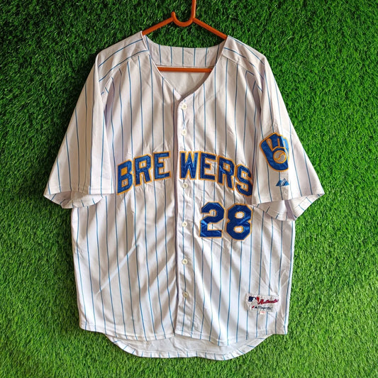 MLB Brewers Fielder 28 (Oversized Half sleeve Shirt or jersey unisex)