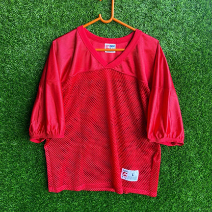 NFL MESH RED cropped (Oversized Half sleeve T Shirt or jersey unisex)