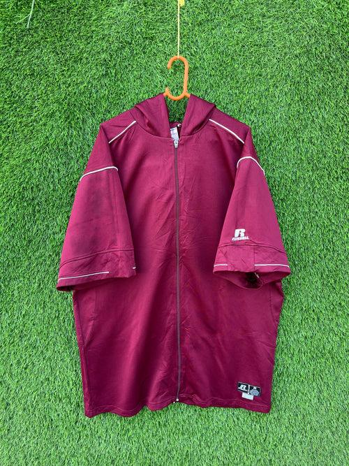 Half sleeve Zipper hoodie (Oversized Half sleeve Hoodie or jersey unisex) - Thrift Wallet