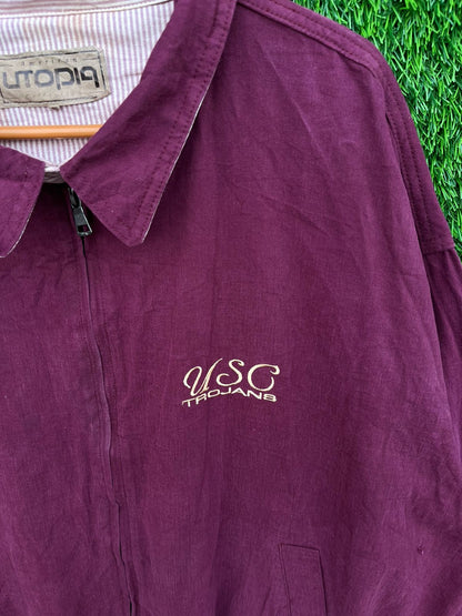 Rare Vintage USC trojans CollaredBomber boxfit Windbreaker (Oversized Full Sleeve T shirt or Jersey Unisex)