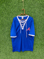 BRAVES LOVE PINK Deep neck cut T shirt (Oversized Half Sleeve T shirt or Jersey Unisex)