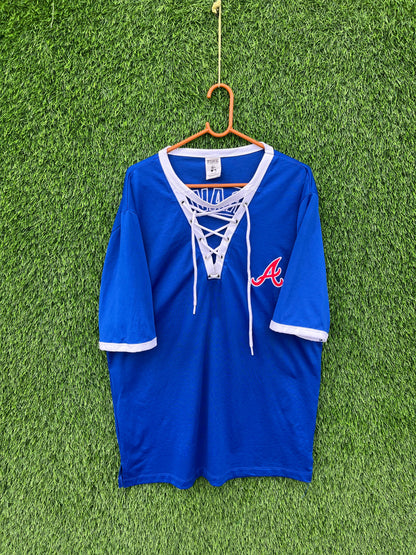 BRAVES LOVE PINK Deep neck cut T shirt (Oversized Half Sleeve T shirt or Jersey Unisex)