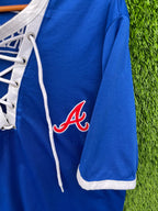 BRAVES LOVE PINK Deep neck cut T shirt (Oversized Half Sleeve T shirt or Jersey Unisex)