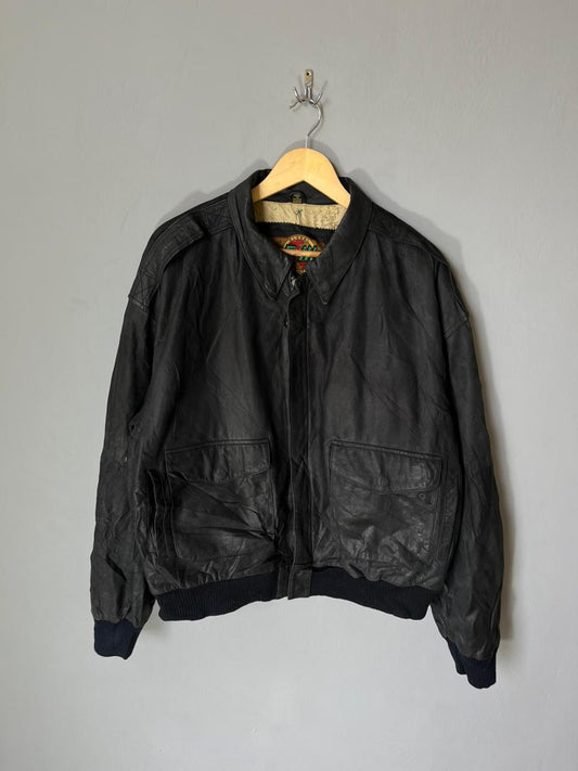 C-3 GLOBAL IDENTITY Vintage Bomber Leather Jacket| Winterwear|Streetwear |Retro Jacket |Y2K JACKET (Oversized Full Sleeve T shirt or Jersey Unisex)