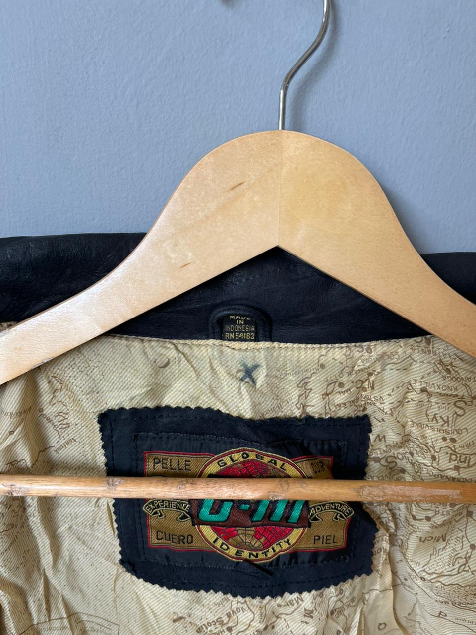 C-3 GLOBAL IDENTITY Vintage Bomber Leather Jacket| Winterwear|Streetwear |Retro Jacket |Y2K JACKET (Oversized Full Sleeve T shirt or Jersey Unisex)