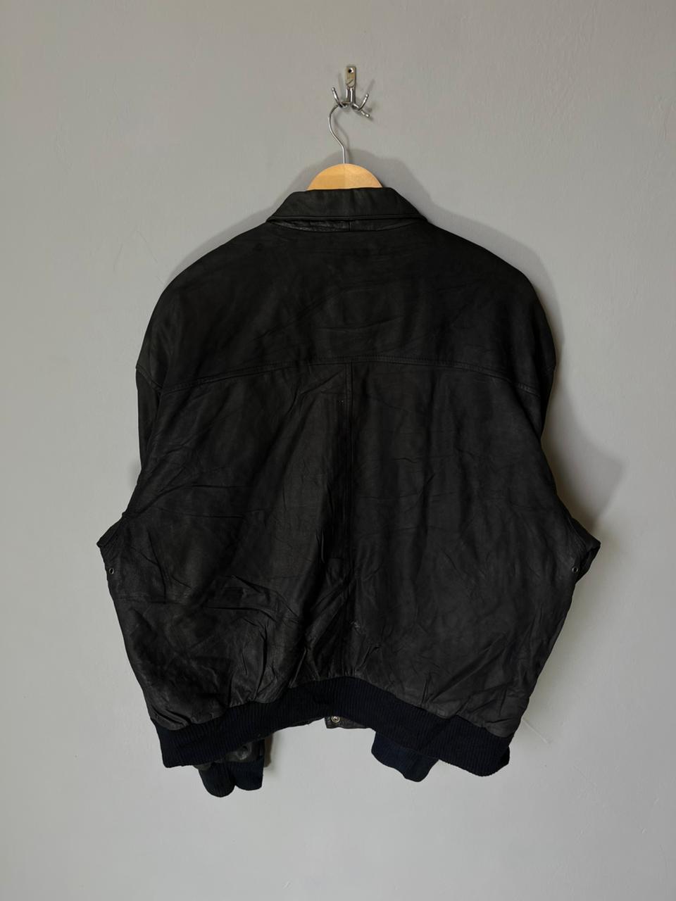 C-3 GLOBAL IDENTITY Vintage Bomber Leather Jacket| Winterwear|Streetwear |Retro Jacket |Y2K JACKET (Oversized Full Sleeve T shirt or Jersey Unisex)