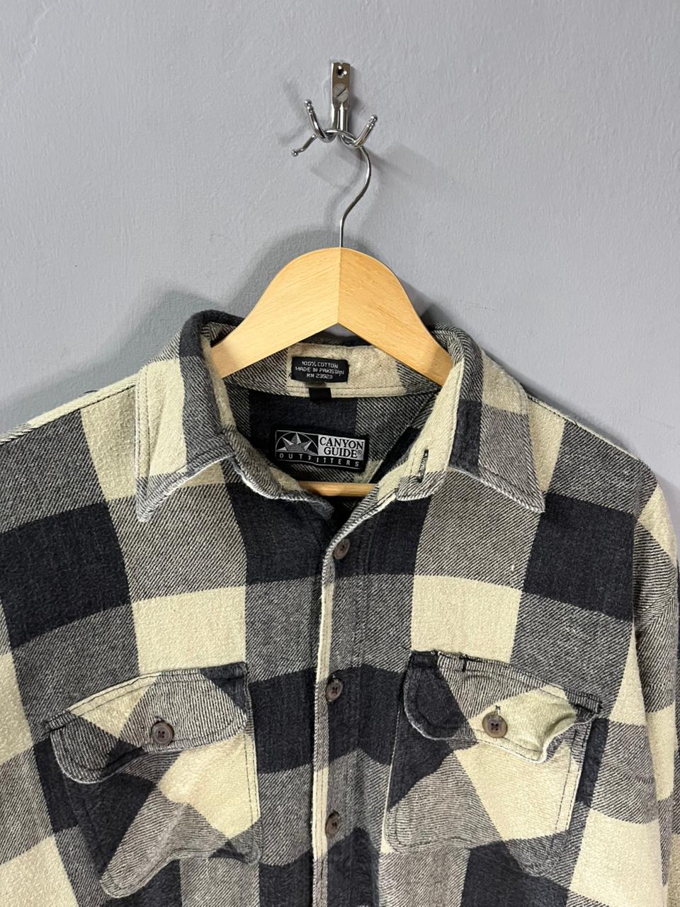 Canyon Guide outfitters Vintage Heavy Flannel Shirt for Men & Women | Oversized Checked Cotton Shirt | Winter Casual Wear India