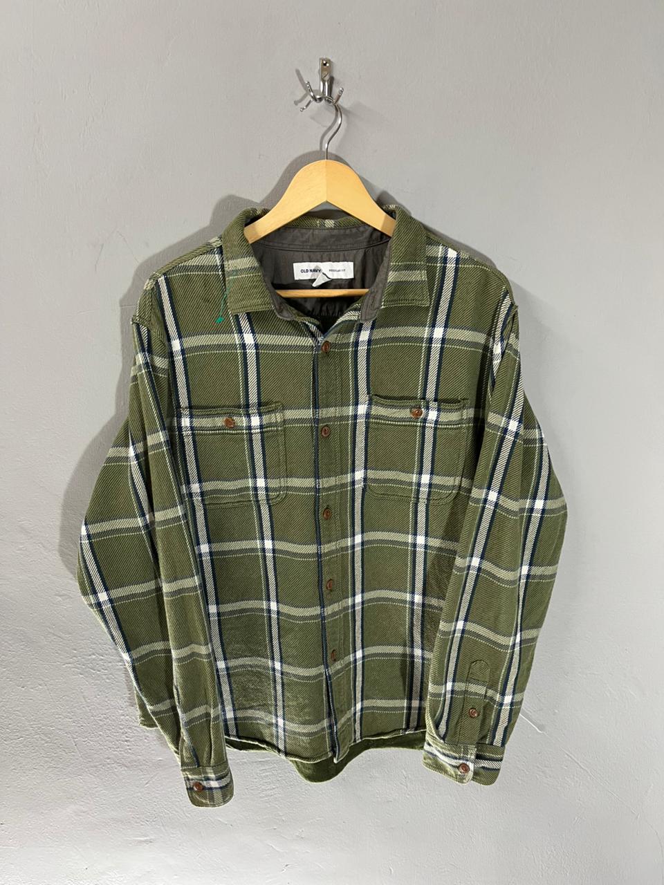 Old Navy Vintage Heavy Flannel Shirt for Men & Women | Oversized Checked Cotton Shirt | Winter Casual Wear India