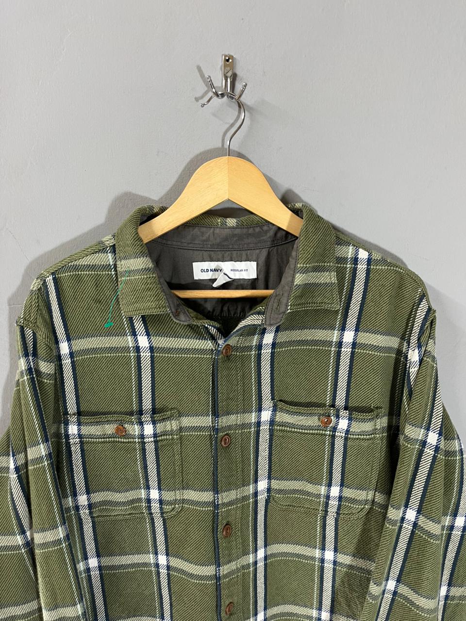 Old Navy Vintage Heavy Flannel Shirt for Men & Women | Oversized Checked Cotton Shirt | Winter Casual Wear India