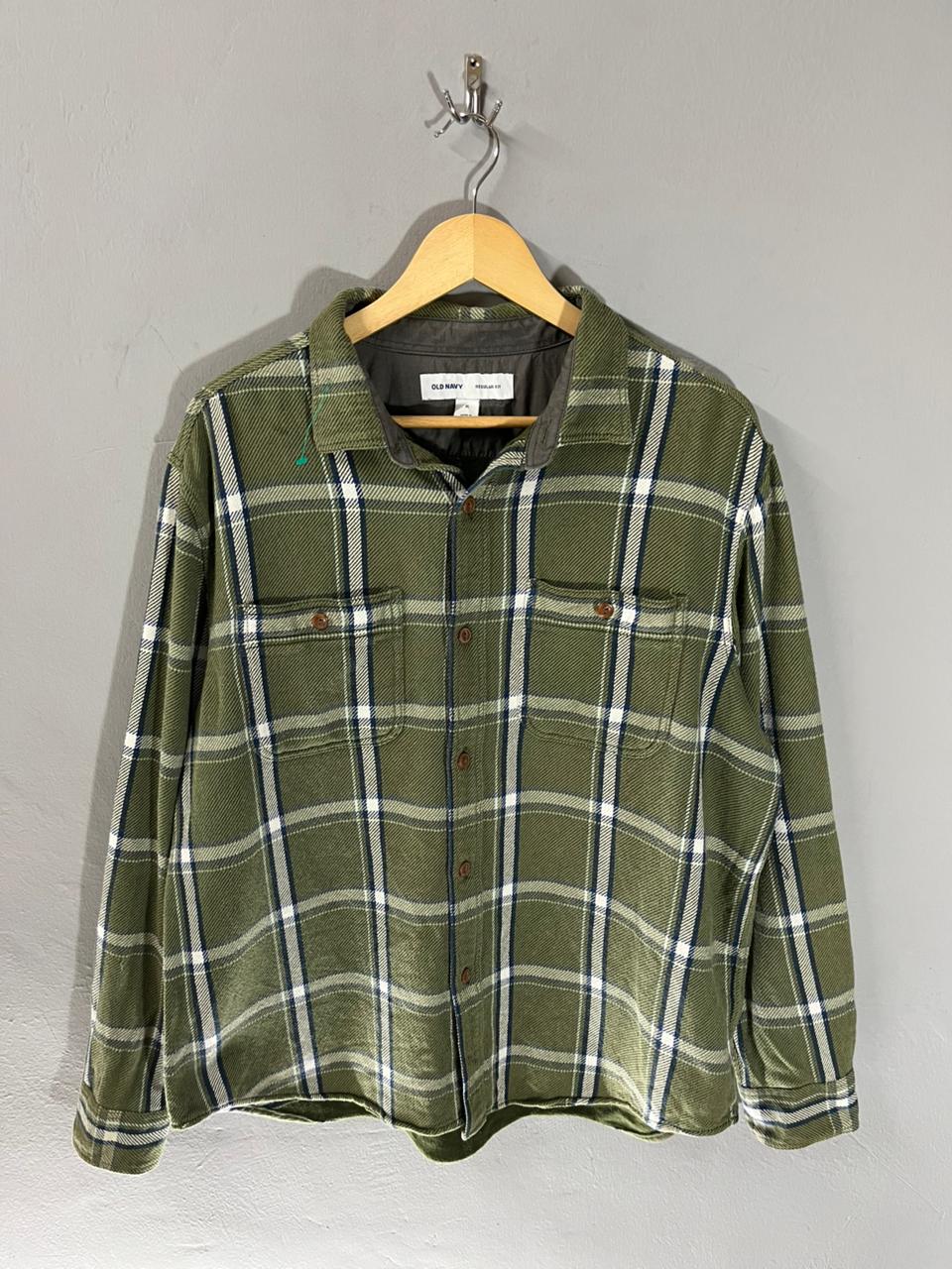 Old Navy Vintage Heavy Flannel Shirt for Men & Women | Oversized Checked Cotton Shirt | Winter Casual Wear India