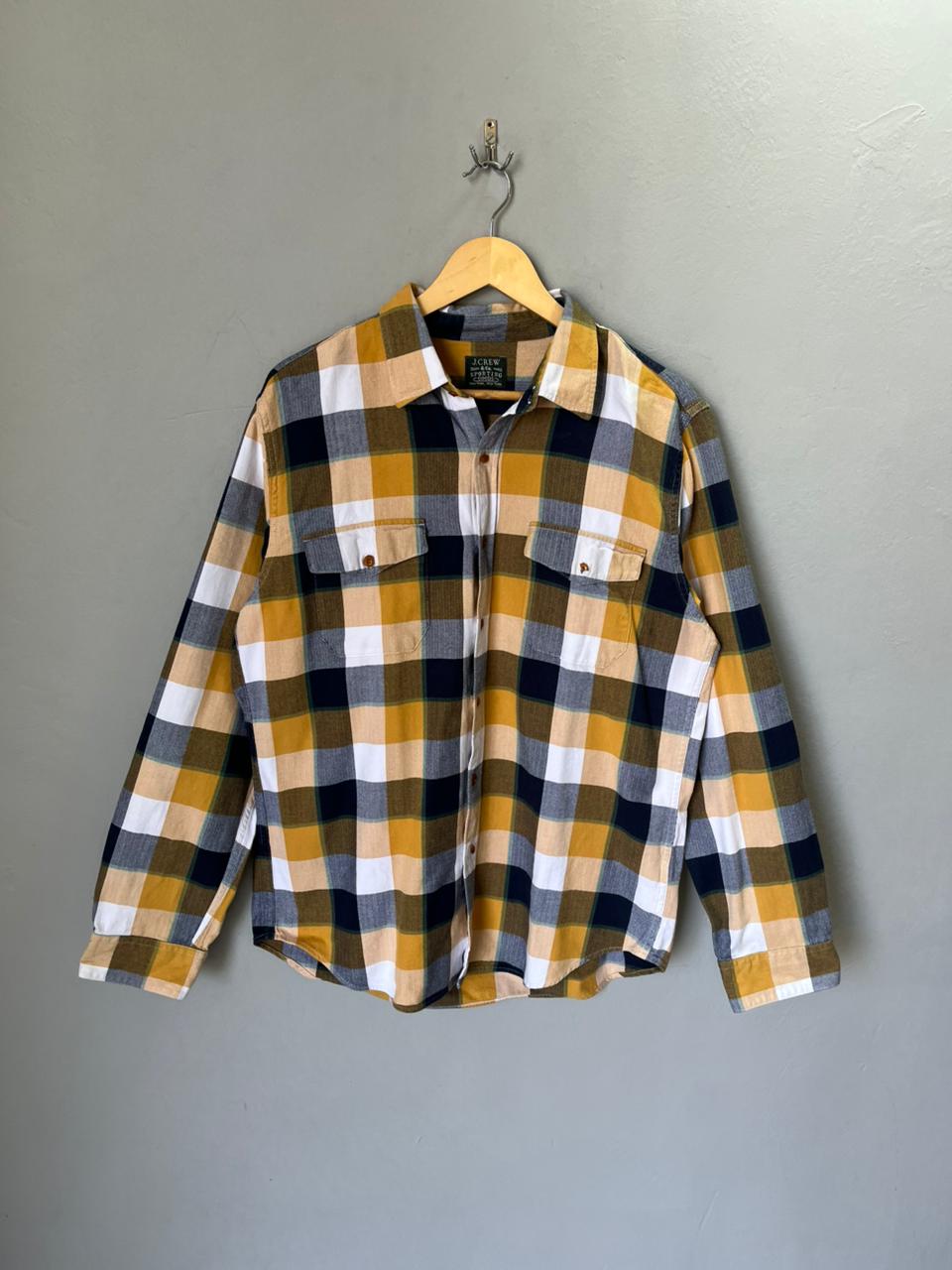 J CREW Heavy Flannel Shirt for Men & Women | Oversized Checked Cotton Shirt | Winter Casual Wear India