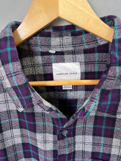 AMERICAN EAGLE Heavy Flannel Shirt for Men & Women | Oversized Checked Cotton Shirt | Winter Casual Wear India