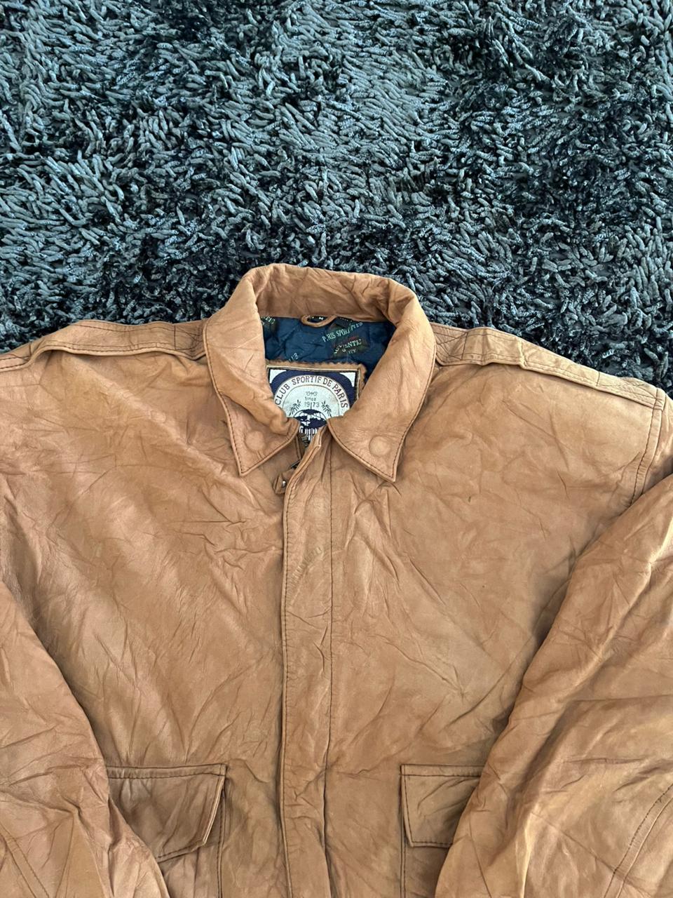 Paris Sport Club | Bomber Vintage Leather Jacket| Winterwear|Streetwear