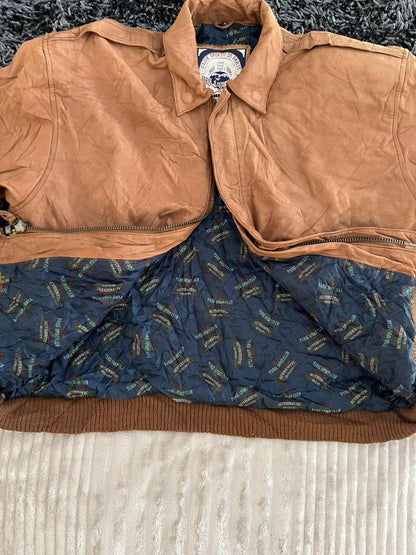 Paris Sport Club | Bomber Vintage Leather Jacket| Winterwear|Streetwear