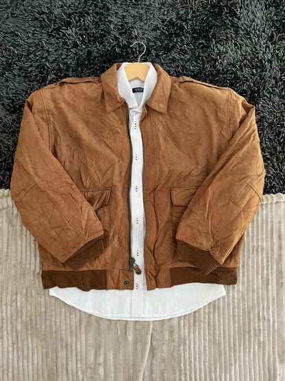 Paris Sport Club | Bomber Vintage Leather Jacket| Winterwear|Streetwear