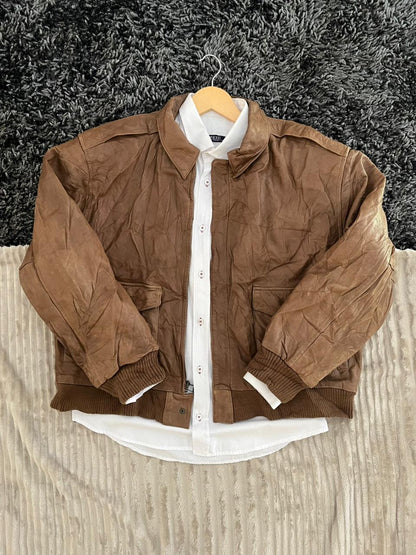 COGNAC |Leather jacket | Winterwear|Streetwear