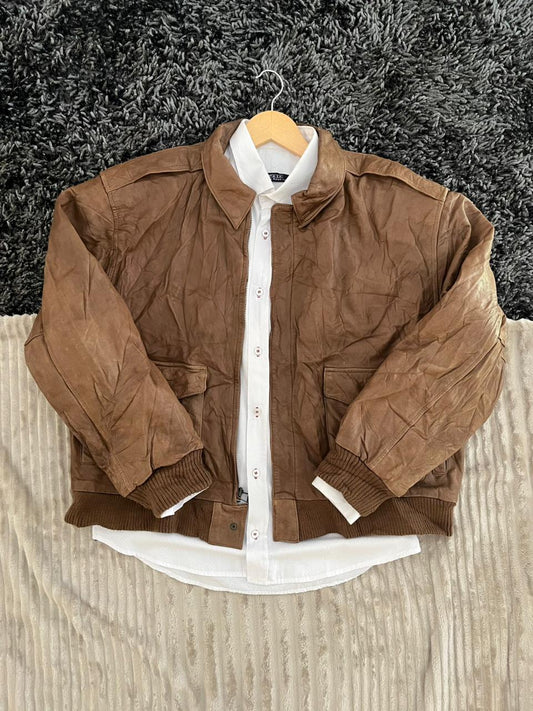 COGNAC |Leather jacket | Winterwear|Streetwear