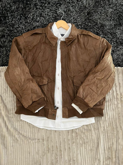 COGNAC |Leather jacket | Winterwear|Streetwear