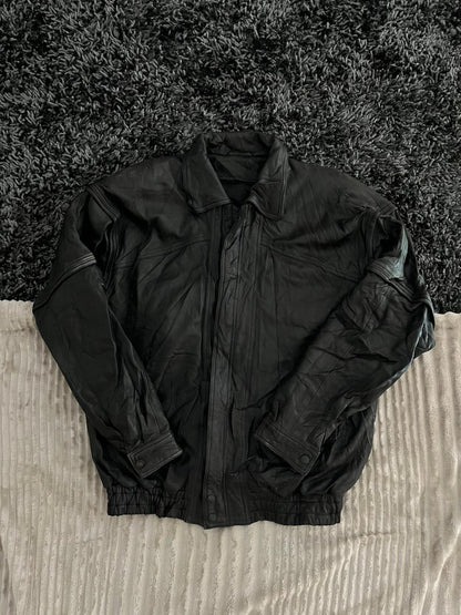Bomber leather jacket |Leather jacket | Winterwear|Streetwear
