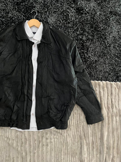 Bomber leather jacket |Leather jacket | Winterwear|Streetwear