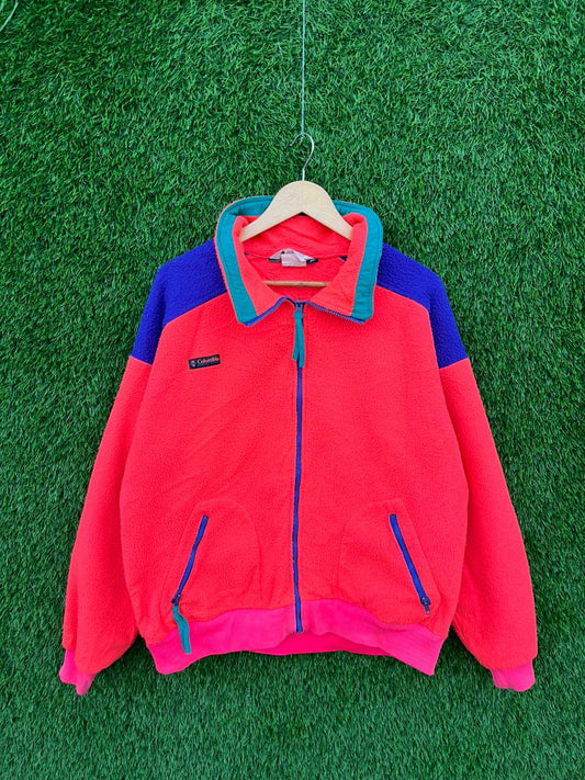 Columbia | Full frontal zipper  | Fleece Jacket | Oversized Streetwear | Winterwear | Men Women | Cozy Fashion | Gym Fit | Online Shopping