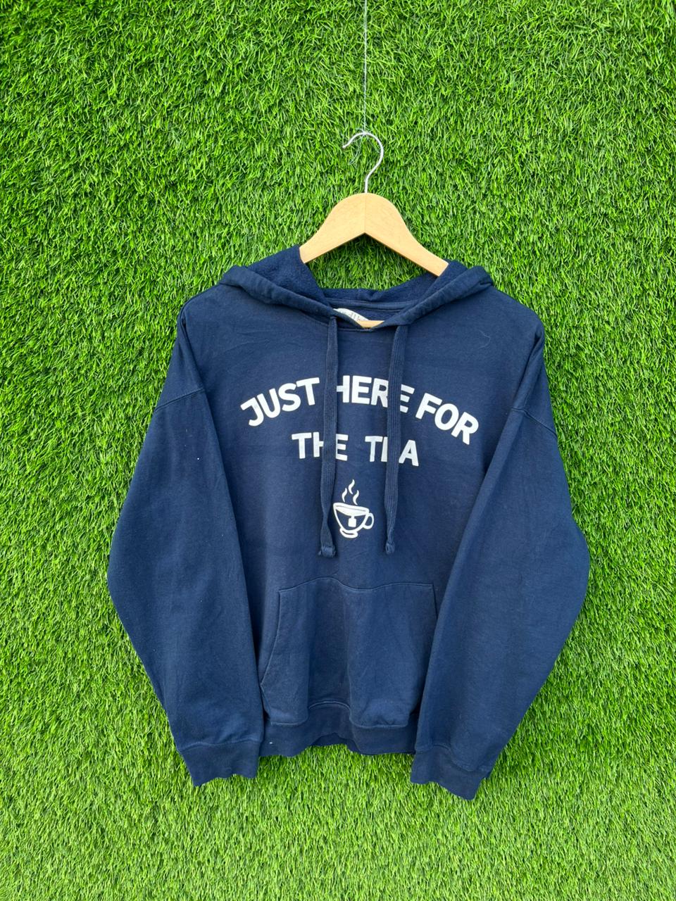 JUST HERE FOR THE TEA Vintage Hoodie || Unisex  | Thrifted Streetwear |