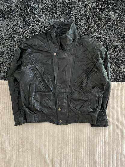 Bomber leather jacket |Leather jacket | Winterwear|Streetwear