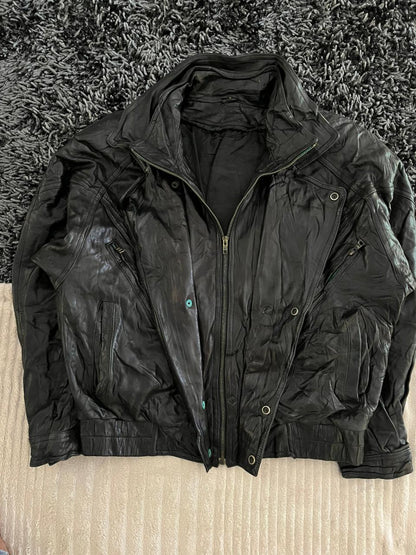 Bomber leather jacket |Leather jacket | Winterwear|Streetwear