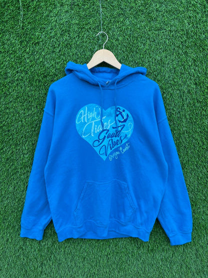 High tides good vibes Vintage Hoodie || Unisex  | Thrifted Streetwear |