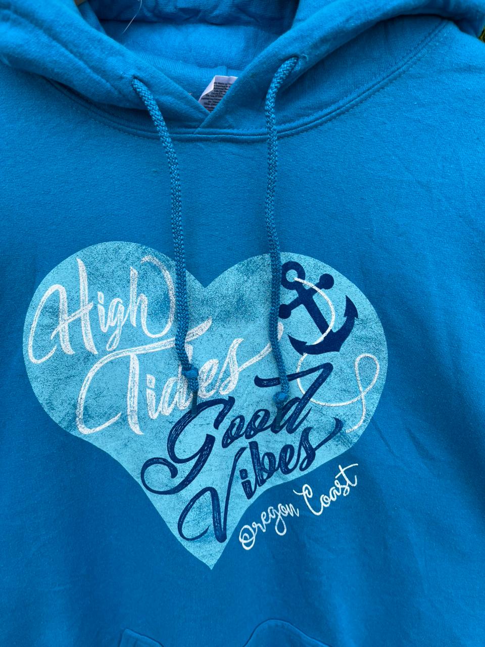 High tides good vibes Vintage Hoodie || Unisex  | Thrifted Streetwear |