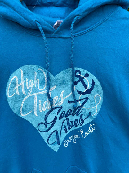 High tides good vibes Vintage Hoodie || Unisex  | Thrifted Streetwear |