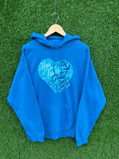 High tides good vibes Vintage Hoodie || Unisex  | Thrifted Streetwear |